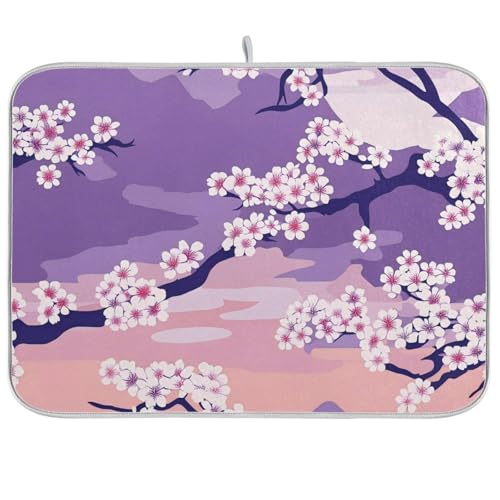 Abtropfmatte aus Mikrofaser, japanischer Stil, saugfähig, 45,7 x 61 cm, Lavendelfarben von WDdZzyy