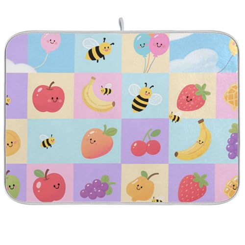 Abtropfmatte mit Bienenmotiv, saugfähig, Mikrofaser, 45,7 x 61 cm von WDdZzyy