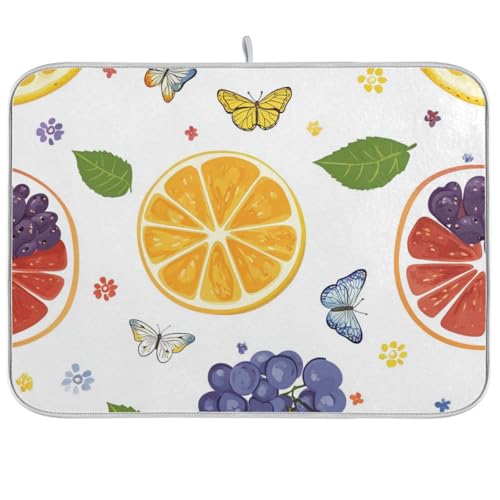 Abtropfmatte mit Cartoon-Motiv Oregon, Traubenfrucht, saugfähig, Mikrofaser, 45,7 x 61 cm von WDdZzyy
