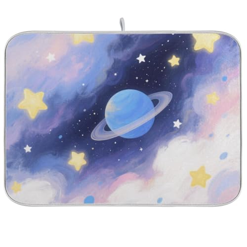 Blue Planet Geschirrmatte, saugfähiges Mikrofaser-Abtropfgestell mit Matte, Speciieros para cocina modernos, 45,7 x 61 cm von WDdZzyy