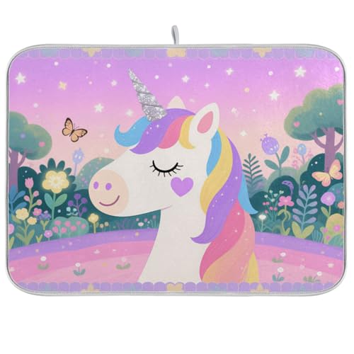 Einhörner Regenbogen Niedliche Geschirrmatte saugfähige Mikrofaser Abtropfmatte Ecurridor de Platos Para Fregadero 45,7 x 61 cm Einhörner Regenbogen Niedliche Geschirrmatte saugfähige Mikrofaser Abtropfmatte Ecurridor de Platos Para Fregadero 45,7 x 61 cm von WDdZzyy
