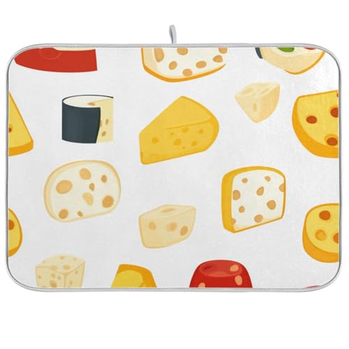 Geschirrmatte mit niedlichem Cartoon-Motiv, saugfähig, Mikrofaser, Gummimatte, Arbeitsfläche, Speciieros para cocina modernos, 45,7 x 61 cm, Gelb von WDdZzyy