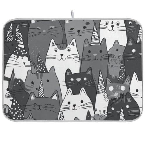 Geschirrmatte mit niedlichem Cartoon-Motiv, saugfähig, Mikrofaser, besonders für Cocina Modernos, 45,7 x 61 cm von WDdZzyy