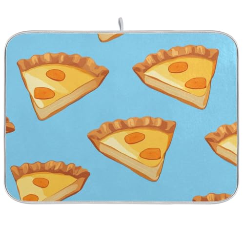 Pizza-Abtropfmatte mit Cartoon-Motiv, saugfähig, Mikrofaser, 45,7 x 61 cm, Gelb von WDdZzyy