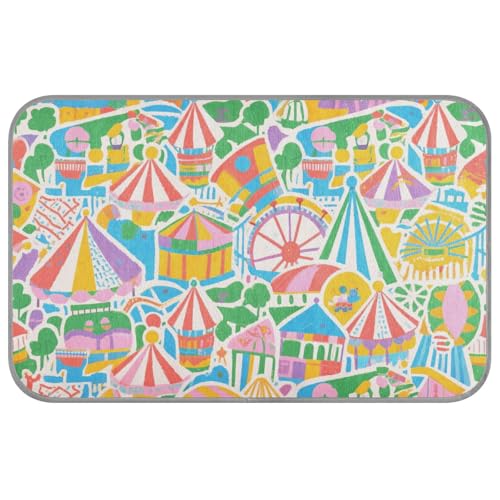 WDdZzyy Bunte Cartoon-Vergnügungspark-Sommer-Kühlmatten, selbstkühlende Katzendecke für Kätzchen, Outdoor-Essentials Tapete enfriador para Perros M von WDdZzyy