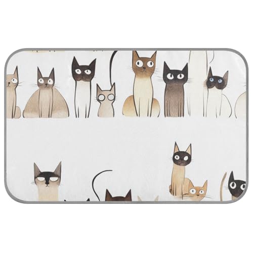 WDdZzyy Cartoon-Siamkatzen weiße Sommer-Kühlmatten für große Hunde, selbstkühlend, 96,5 x 58,4 cm, Kühlmatten für Kaninchen, zum Schlafen, tragbare Mantas frías para perros M WDdZzyy Cartoon-Siamkatzen weiße Sommer-Kühlmatten für große Hunde, selbstkühlend, 96,5 x 58,4 cm, Kühlmatten für Kaninchen, zum Schlafen, tragbare Mantas frías para perros M von WDdZzyy
