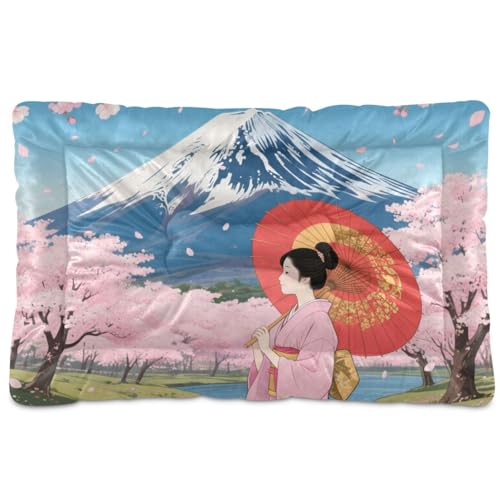 WDdZzyy Haustierbett, Motiv: japanische Blume, waschbar, weich, bequem, rutschfeste Unterseite, für große, mittelgroße und kleine Hunde, 91,4 x 61 cm WDdZzyy Haustierbett, Motiv: japanische Blume, waschbar, weich, bequem, rutschfeste Unterseite, für große, mittelgroße und kleine Hunde, 91,4 x 61 cm von WDdZzyy