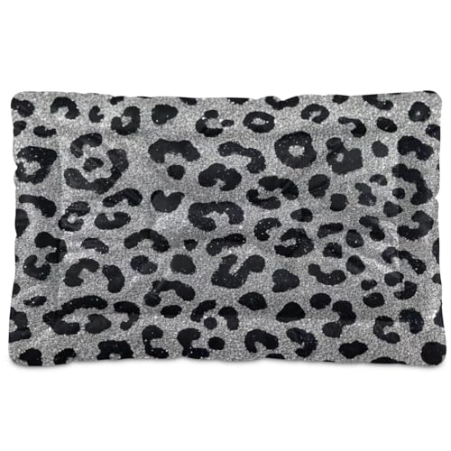 WDdZzyy Haustiermatratze, künstlicher Glitzer, Leopardenmuster, waschbar, rutschfest, weich, bequem, für mittelgroße und große Hunde, 91,4 x 61 cm, Grau WDdZzyy Haustiermatratze, künstlicher Glitzer, Leopardenmuster, waschbar, rutschfest, weich, bequem, für mittelgroße und große Hunde, 91,4 x 61 cm, Grau von WDdZzyy