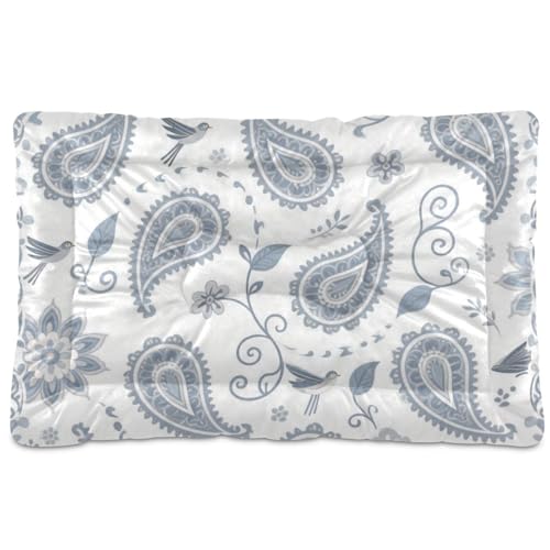 WDdZzyy Hunde- und Katzenbett, waschbar, Boho, Paisleymuster, weich, bequem, für große, mittelgroße und kleine Hunde, 91,4 x 61 cm, Blau / Grau WDdZzyy Hunde- und Katzenbett, waschbar, Boho, Paisleymuster, weich, bequem, für große, mittelgroße und kleine Hunde, 91,4 x 61 cm, Blau / Grau von WDdZzyy