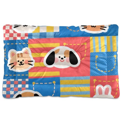 WDdZzyy Hundebett, Motiv: Cartoon, bunt, niedlich, waschbar, weich, rutschfest, für große, mittelgroße und kleine Hunde, 91,4 x 61 cm von WDdZzyy