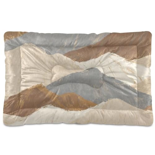 WDdZzyy Hundebox-Unterlage, waschbar, rutschfest, weich, bequem, für mittelgroße und große Hunde, 91,4 x 61 cm, Grau-Braun von WDdZzyy