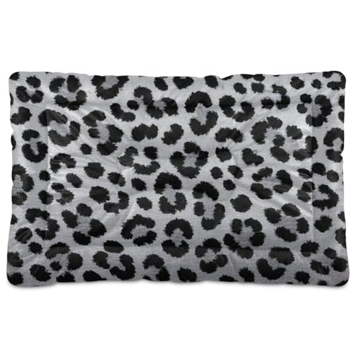WDdZzyy Hundehütte mit Gepardenfell-Haut, waschbar, weich, bequem, rutschfeste Unterseite, für große, mittelgroße und kleine Hunde, 91,4 x 61 cm, Grau von WDdZzyy