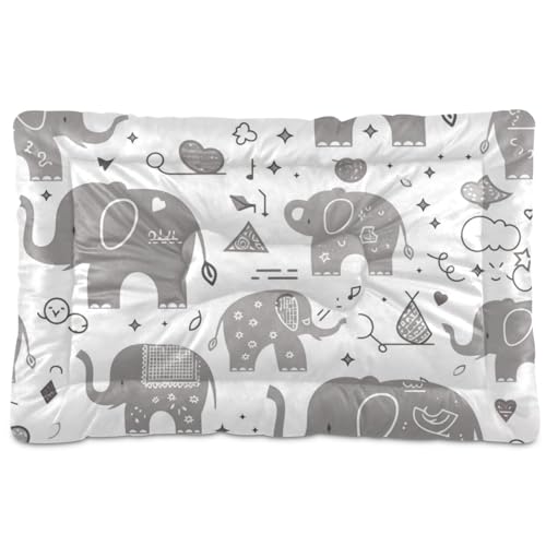 WDdZzyy Hundekäfigunterlage mit Cartoon-Elefanten-Stern, waschbar, weich, bequem, rutschfeste Unterseite, für große, mittelgroße und kleine Hunde, 91,4 x 61 cm, Grau WDdZzyy Hundekäfigunterlage mit Cartoon-Elefanten-Stern, waschbar, weich, bequem, rutschfeste Unterseite, für große, mittelgroße und kleine Hunde, 91,4 x 61 cm, Grau von WDdZzyy
