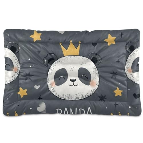 WDdZzyy Panda King Star Haustiermatte, waschbar, weich, rutschfest, für mittelgroße und große Hunde, 91,4 x 61 cm, Grau von WDdZzyy