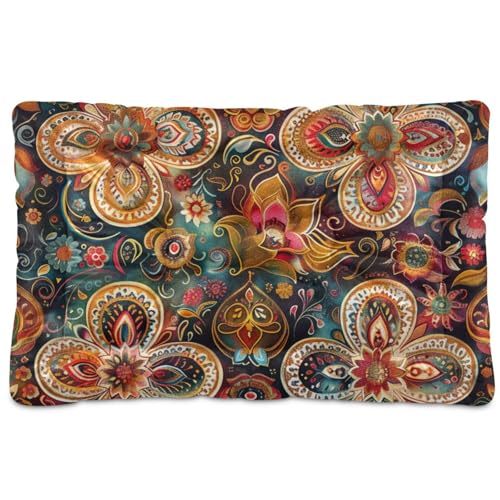 WDdZzyy Schlafmatratze für Hunde, Vintage-Stil, Bohemian-Blumen, Paisleymuster, waschbar, weich, bequem, rutschfeste Unterseite, für große, mittelgroße und kleine Hunde, 91,4 x 61 cm WDdZzyy Schlafmatratze für Hunde, Vintage-Stil, Bohemian-Blumen, Paisleymuster, waschbar, weich, bequem, rutschfeste Unterseite, für große, mittelgroße und kleine Hunde, 91,4 x 61 cm von WDdZzyy