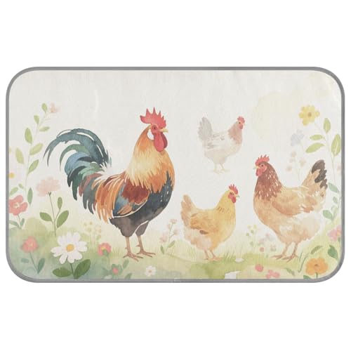 WDdZzyy Sommerunterlage für Katzen, Motiv: Hahn, Henne, Blume, selbstkühlend, 96,5 x 58,4 cm, Tierkühlung für Hamster, Innenbereich, waschbar, Camas Frias Para Perros M WDdZzyy Sommerunterlage für Katzen, Motiv: Hahn, Henne, Blume, selbstkühlend, 96,5 x 58,4 cm, Tierkühlung für Hamster, Innenbereich, waschbar, Camas Frias Para Perros M von WDdZzyy