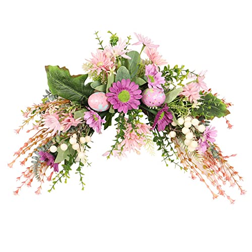 WDhomLT Ostern Kranz Künstliche Chrysantheme Ei Beeren Kranz für Haus Wand Hanging Fronttür Urlaub Frühling Dekor Mischt Gefälschte Blumen Kranz Dekorationen Ostern Kranz Girlanden Ornamente von WDhomLT