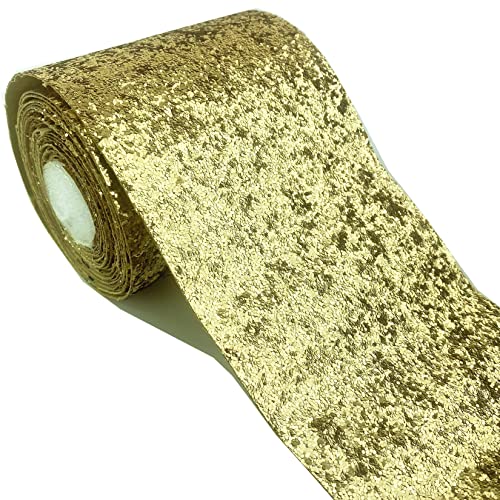 Glitzer-Tapetenbordüre zum Abziehen und Aufkleben, glitzernder Glitzer-Wandbordüre, dekorative Bordüre für Zuhause, Zimmerwand, Schwarz, Silber, Gold (Gold) von WDragon