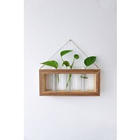 Rechteckige Vase Aus Holz Mit Reagenzgläser Für Blumen - Vermehrungsstation Ableger Und Pflanzen Propagation Station von WDstudioDE