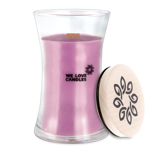 WE LOVE CANDLES Kerze mit Holzdocht - Duftkerzen im Glas mit Deckel - Holzdocht Kerze - Duftkerze Groß - Soja Wachs - Kerze Deko - Kerze im Glas - Duftkerze XXL - Scented Candles 700 g min. 150 St von WE LOVE CANDLES