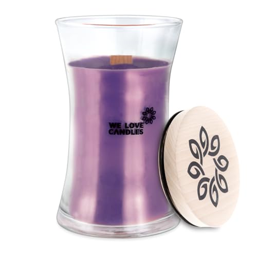 WE LOVE CANDLES Kerze mit Holzdocht - Duftkerzen im Glas mit Deckel - Holzdocht Kerze - Duftkerze Groß - Soja Wachs - Kerze Deko - Kerze im Glas - Duftkerze XXL - Scented Candles 700 g min. 150 St von WE LOVE CANDLES