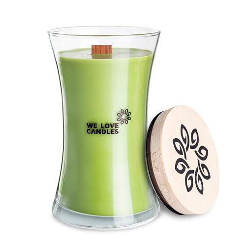 WE LOVE CANDLES Kerze mit Holzdocht - Duftkerzen im Glas mit Deckel - Holzdocht Kerze - Duftkerze Groß - Soja Wachs - Kerze Deko - Kerze im Glas - Duftkerze XXL - Scented Candles 700 g min. 150 St von WE LOVE CANDLES