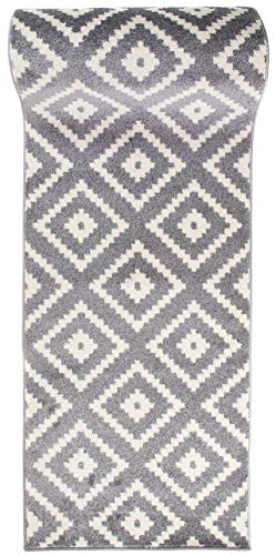 Carpeto Rugs Teppich Läufer Flur - Orientalisch Teppichläufer - Kurzflor, Weich - Flurläufer für Wohnzimmer, Schlafzimmer - Teppiche - Meterware - Grau - 90 x 150 cm von WE LOVE RUGS CARPETO