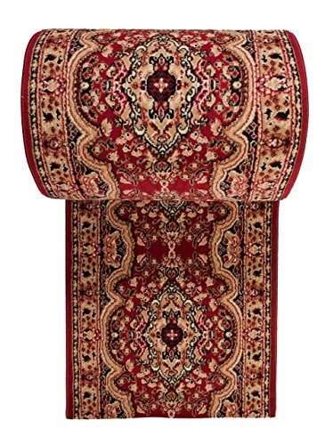 Läufer Teppich Flur Rot Beige - Orientalisch Muster - Kurzflor Teppichlaufer Verona Kollektion 100 x 50 cm von WE LOVE RUGS CARPETO