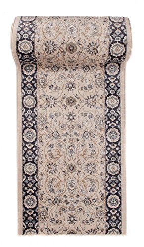 Läufer Teppich Flur in Beige - Orientalisch Klassischer Muster - Brücke Läuferteppich nach Maß - 100 cm Breit - AYLA Kollektion von Carpeto - 100 x 150 cm von WE LOVE RUGS CARPETO