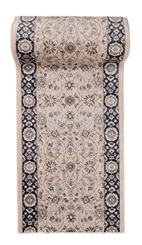 Läufer Teppich Flur in Beige - Orientalisch Klassischer Muster - Brücke Läuferteppich nach Maß - 100 cm Breit - AYLA Kollektion von Carpeto - 100 x 450 cm von WE LOVE RUGS CARPETO