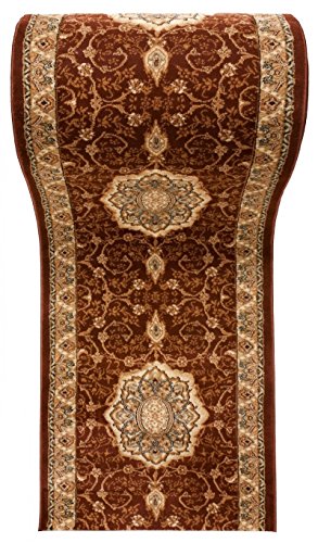 Läufer Teppich Flur in Braun Beige - Orientalisch Muster - 3D-Effekt Dichter und Dicker Flor - Läuferteppich nach Maß - ISKANDER Kollektion 70 x 150 cm von WE LOVE RUGS CARPETO