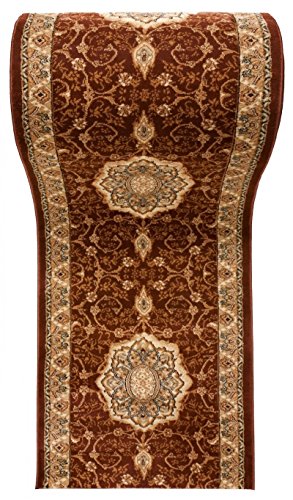 Läufer Teppich Flur in Braun Beige - Orientalisch Muster - 3D-Effekt Dichter und Dicker Flor - Läuferteppich nach Maß - ISKANDER Kollektion 90 x 150 cm von WE LOVE RUGS CARPETO