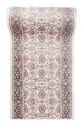 Läufer Teppich Flur in Creme Beige - Orientalisch Klassischer Muster - Brücke Läuferteppich nach Maß - 100 cm Breit - AYLA Kollektion von Carpeto - 100 x 425 cm von WE LOVE RUGS CARPETO