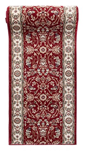 Läufer Teppich Flur in Rot - Orientalisch Klassischer Muster - Brücke Läuferteppich nach Maß - 120 cm Breit - AYLA Kollektion von Carpeto - 120 x 100 cm von WE LOVE RUGS CARPETO