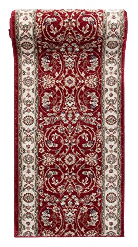Läufer Teppich Flur in Rot - Orientalisch Klassischer Muster - Brücke Läuferteppich nach Maß - 120 cm Breit - AYLA Kollektion von Carpeto - 120 x 50 cm von WE LOVE RUGS CARPETO