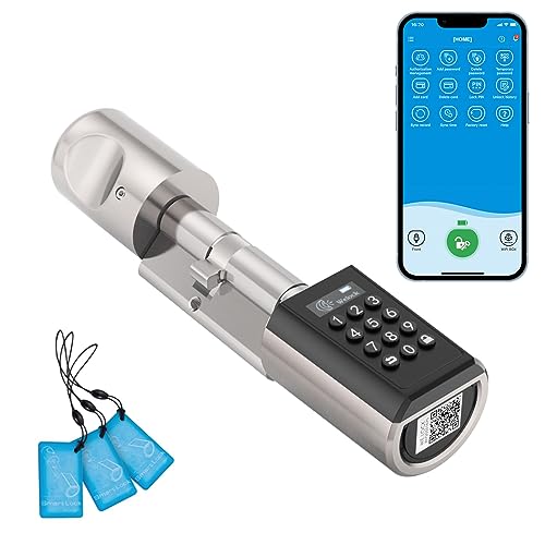 WELOCK PCB41 Elektronisches Tür-Schließzylinder Haustür mit Zahlencode RFID-Karte APP Wi-Fi Türschloss Code Verbindung für 50-100mm Tür IP65 Einfache Installation von WE.LOCK