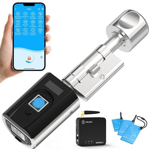 WELOCK SECBN51WIFIBOX3 Fingerabdruck Elektronischer Türschloss Haustür, RFID-Karte Transponder, Bluetooth WIFI Arbeiten APP IP65 Für 30-70mm Tür Gateway Kombikit von WE.LOCK