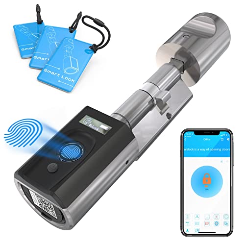 WELOCK Touch41 Türschloss Fingerabdruck,Fingerabdruck Türschloss Haustür,Elektronisches Türöffner IP65 mit APP RFID-Karte,WIFI(Zusätzliche Einkäufe) Verstellbarer für 50-100mm Tür von WE.LOCK