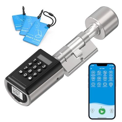 WELOCK PCB51 Elektronisches Türschloss Haustür mit Zahlencode, Passwort,Temporäres/Kurzzeit Passwort,RFID-Karte Transponder, BLE WIFI Arbeiten APP IP65 Anpassungen Für 30-70mm Tür von WE.LOCK