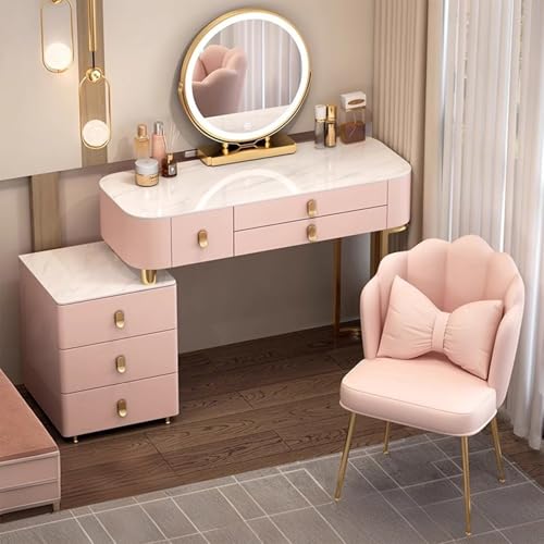 WEAFIEO Schminktische mit Spiegel und Hocker – Schminktisch-Set mit 6 Schubladen, Touchscreen-Schminkspiegel mit 3-farbigen, dimmbaren Lichtern, Schlafzimmer-Schminktisch für Mädchen und Frauen WEAFIEO Schminktische mit Spiegel und Hocker – Schminktisch-Set mit 6 Schubladen, Touchscreen-Schminkspiegel mit 3-farbigen, dimmbaren Lichtern, Schlafzimmer-Schminktisch für Mädchen und Frauen von WEAFIEO