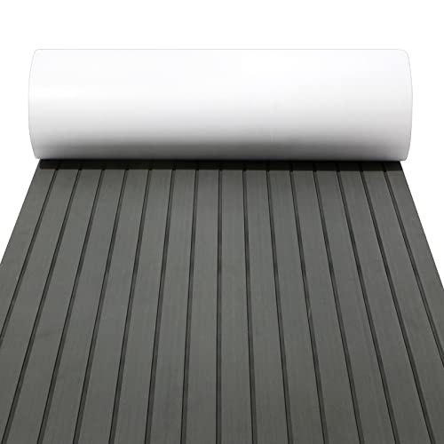 WEAFRICTCH Eva Schaum Boot, Teakholz Eva Schaum Bodenbelag 240x90x0.6cm, Anti-Rutsch Deck Bodenbelag Teppich, Marine Rutschfester Boden, Deck Teppich selbstklebend, Yacht Marine Bodenbelag… von WEAFRICTCH