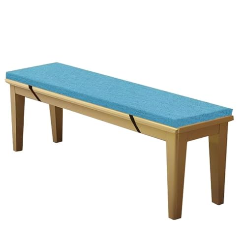 WEALSFUN Stuhlkissen Bankauflage Bankkissen Unterseite Antirutsch Bezug Waschbar Sitzauflag für Fensterbank Gartenbank Schaukel Terrasse Esstisch Outdoor Drinnen,Blauer See 100x30x5CM von WEALSFUN