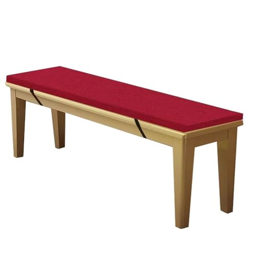 WEALSFUN Stuhlkissen Bankauflage Bankkissen Unterseite Antirutsch Bezug Waschbar Sitzauflag für Fensterbank Gartenbank Schaukel Terrasse Esstisch Outdoor Drinnen,Rotwein 160x35x3CM von WEALSFUN