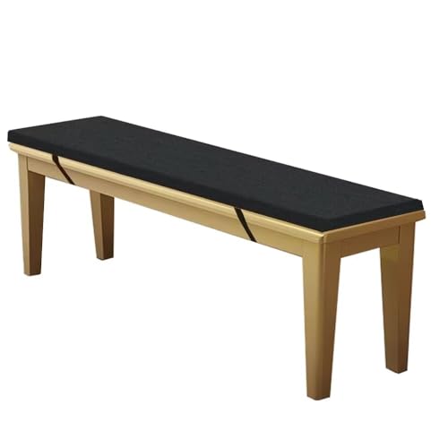 WEALSFUN Stuhlkissen Bankauflage Bankkissen Unterseite Antirutsch Bezug Waschbar Sitzauflag für Fensterbank Gartenbank Schaukel Terrasse Esstisch Outdoor Drinnen,Schwarz 170x40x4CM von WEALSFUN