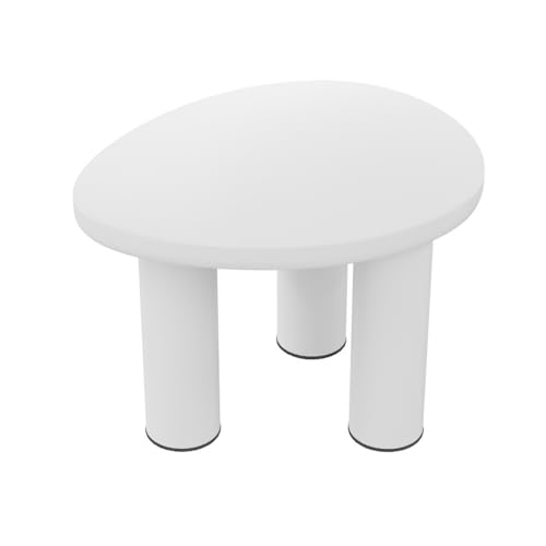 Runder Couchtisch mit lackierter MDF-Tischplatte und stabilen PVC-Beinen, modernes minimalistisches Wohnzimmertisch-Design, vielseitiger Beistelltisch für Innenbereich, kratzfest, pflegeleicht von WEALTHKING