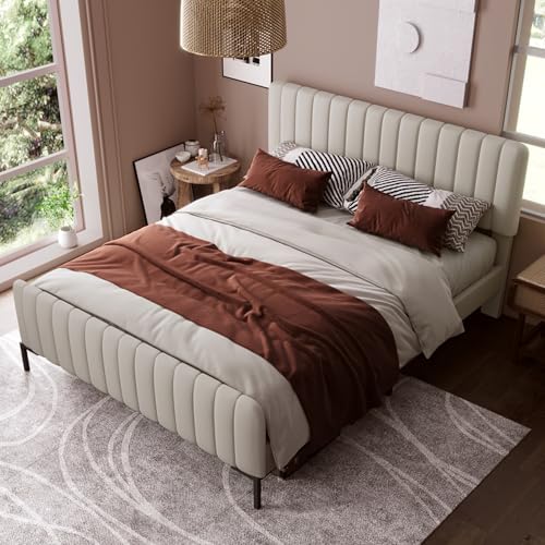 WEALTHKING Polsterbett mit Lattenrost & höhenverstellbarem Kopfteil – Modernes Bettgestell mit Stoffbezug, stabilem Holzrahmen & Metallbeinen für Schlafzimmer & Gästezimmer (Ohne Matratze,180x200cm) WEALTHKING Polsterbett mit Lattenrost & höhenverstellbarem Kopfteil – Modernes Bettgestell mit Stoffbezug, stabilem Holzrahmen & Metallbeinen für Schlafzimmer & Gästezimmer (Ohne Matratze,180x200cm) von WEALTHKING
