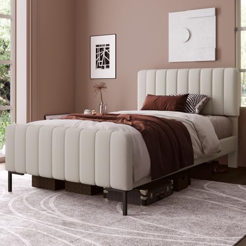 WEALTHKING Polsterbett mit Lattenrost & höhenverstellbarem Kopfteil – Modernes Bettgestell mit Stoffbezug, stabilem Holzrahmen & Metallbeinen für Schlafzimmer & Gästezimmer (Ohne Matratze,90x200cm) WEALTHKING Polsterbett mit Lattenrost & höhenverstellbarem Kopfteil – Modernes Bettgestell mit Stoffbezug, stabilem Holzrahmen & Metallbeinen für Schlafzimmer & Gästezimmer (Ohne Matratze,90x200cm) von WEALTHKING