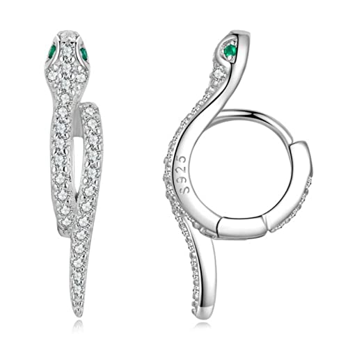 WEAV 925 Sterling Silber 3D Schlangenohrringe Für Frauen Glänzender Zirkon Schlangenohrschnallen Aussage Feiner Schmuck Partygeschenk von WEAV