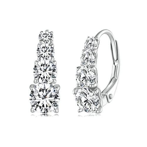 WEAV Angeordnete Moissanite-creolen In Mehreren Größen, Schicke Massive 925er Sterlingsilber-ohrschnallen Für Frauen, Edles Schmuckgeschenk von WEAV