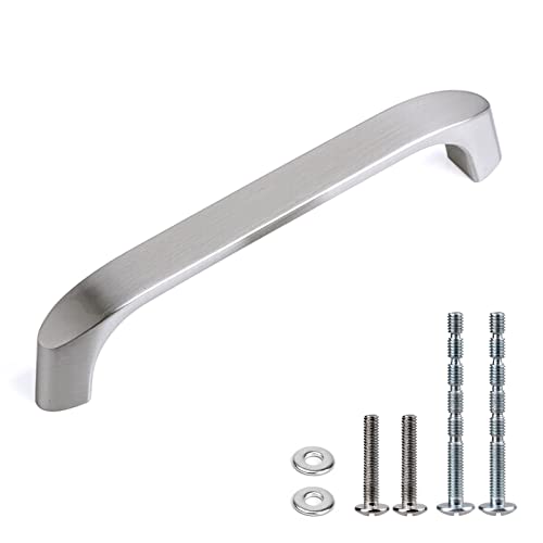 WEAVERBIRD Schrank Schubladen Türgriff 96mm Lochabstand Möbelgriff Barthekengriff Zinklegierung Küchengriff Silber gebürstet 3-3/4", 10 Stück von WEAVERBIRD